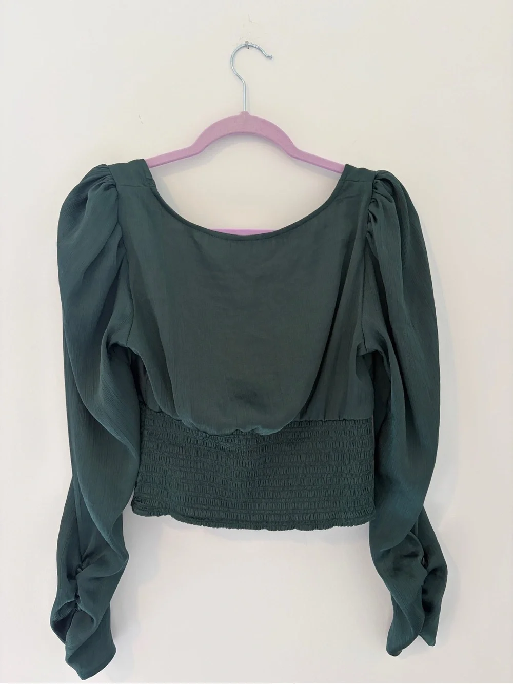 Free People Women's Long Sleeve Crop Top - Forest Green